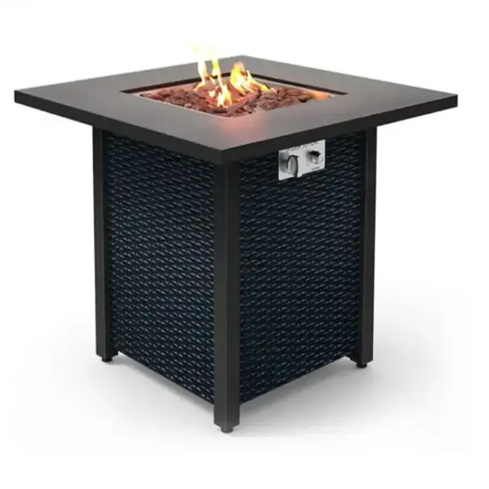 Propane Glass Fire Pit Table