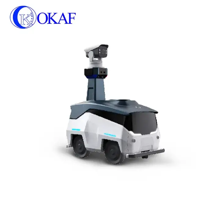 OKAF Remotely Controlled AI Security Autonomous Patrol Robot