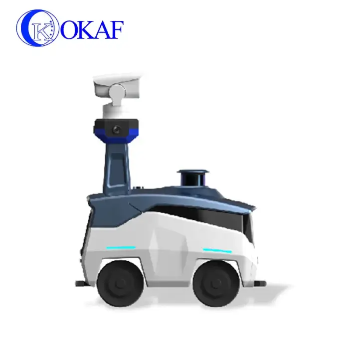 OKAF Remotely Controlled AI Security Autonomous Patrol Robot