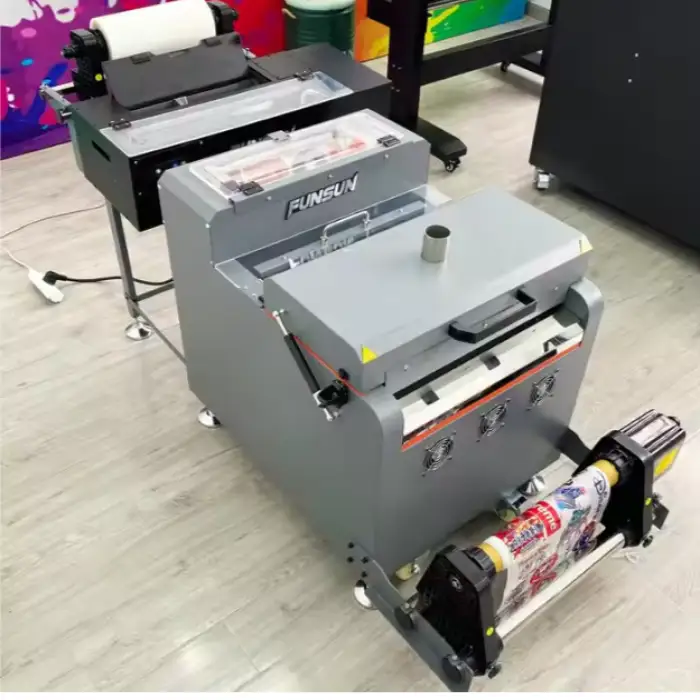 Funsun Canvas Sweater Jersey T-shirt Printing Machine - PET Film DTF Printer with Shaking Powder Machine and DX9 Head for Epson