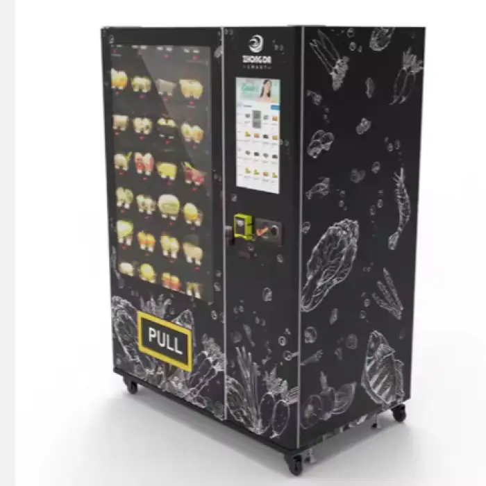 Customized Smart 21.5 Inch Large Touch Screen Healthy Food Vending Machine For Food Shop