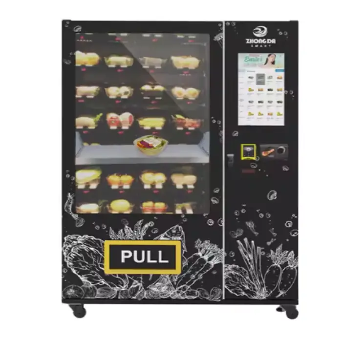 Customized Smart 21.5 Inch Large Touch Screen Healthy Food Vending Machine For Food Shop