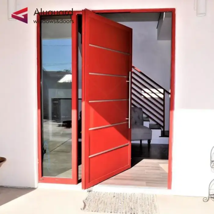 Exterior Residential Front Entry Double Door with Light Steel Security Front Doors for Houses Modern