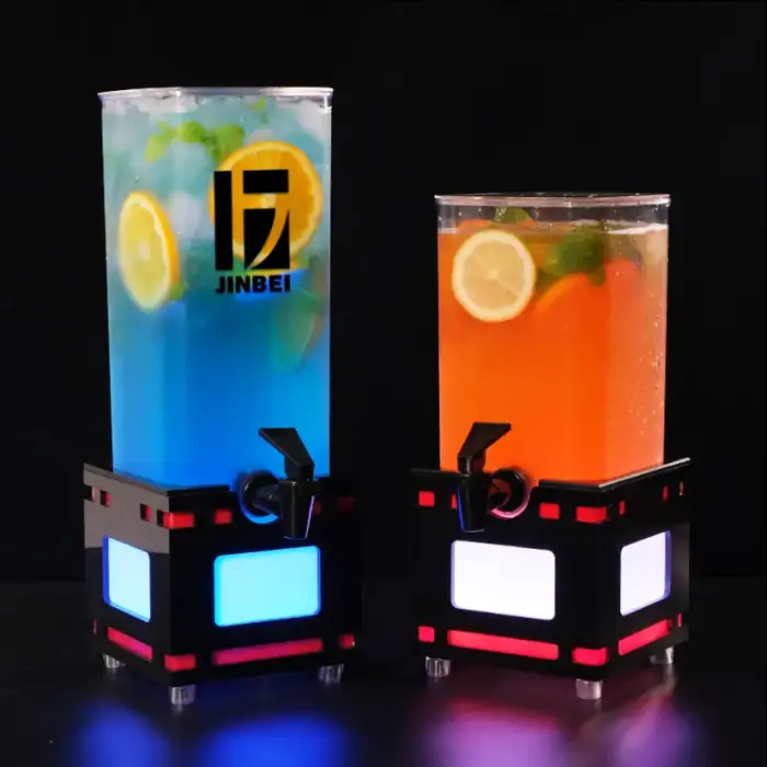 Customize Logo Portable 2L 3L Lighted Beer Tower Dispenser Party Lighted Beer Whiskey Glass Drink Dispenser