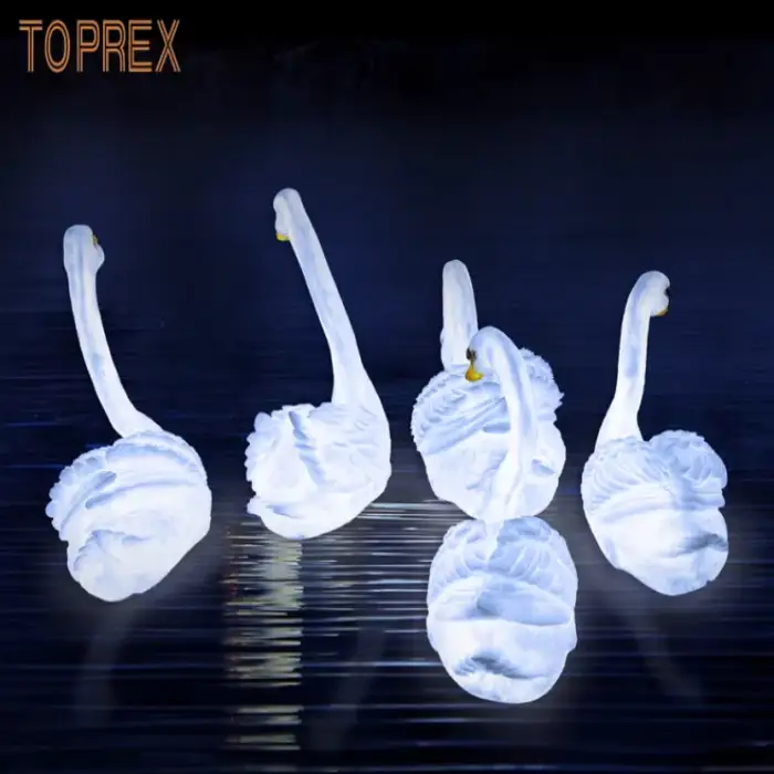 Large 3D Resin Garden Animal Sculpture Goose and Swan Light for Outdoor Christmas Display and Indoor Gift Display