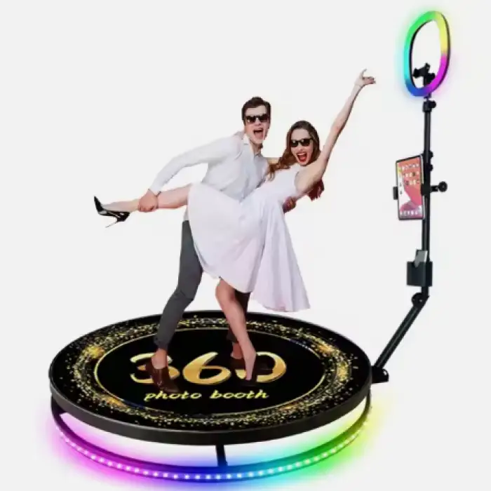 80cm 360 Automatic Rotating Photo Booth With Props & Metal Flight Case