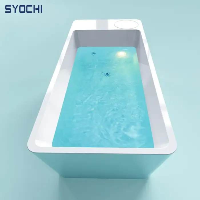 Wifi App Control Cold Plunge Pool All In One Acrylic Ice Bath Tub With Chiller Filter And Insulated Cover Cold Plunge