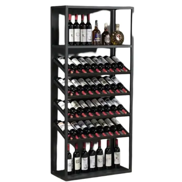 Wine Bottle Household Wine Rack Bar Floor Cabinet Storage Metal Shelf Black White Rack Stand For Wine Display