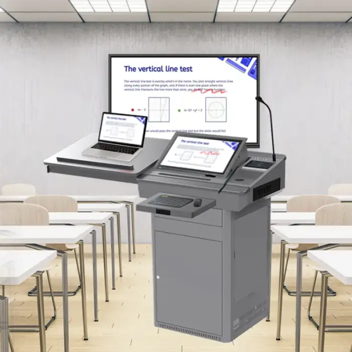 Touch Panel Dual System Teacher Smart Digital Podium Lectern with Mic for School Classroom