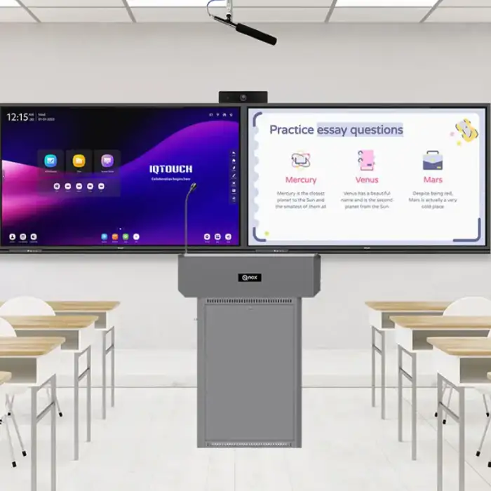 Touch Panel Dual System Teacher Smart Digital Podium Lectern with Mic for School Classroom