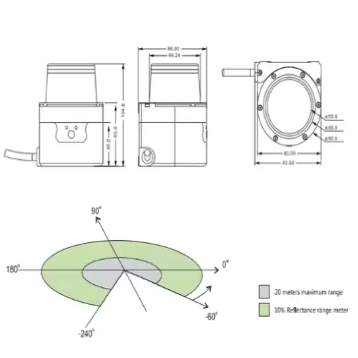 AkuSense High Precision Radar Sensor Long Sensing Distance Lidar Sensor Distance Measuring 3d Sensor