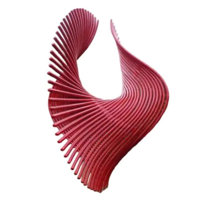 Abstract shape artwork red painting stainless steel sculpture for park street