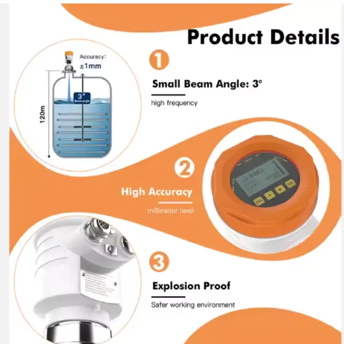 GLT741 80GHz Radar Level Sensor for Liquid and Solid Measurement