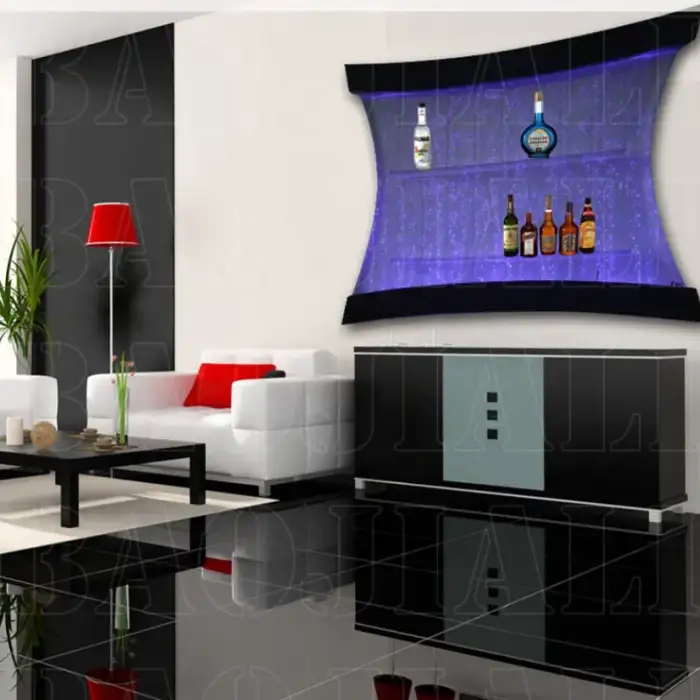 Indoor Wine Cabinet Wall Mounted Water Bubble Wall Liquor Night Club Bar