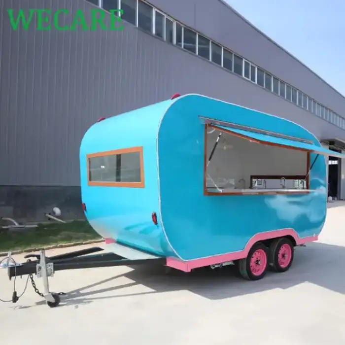 Wecare Mobile Cocktail Bar Trailer White Coffee Shop Pizza Dessert Cart Foodtruck Mobile Beer Drink Fast Food Truck