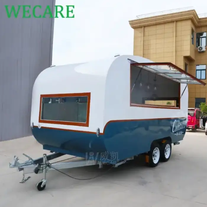 Wecare Mobile Cocktail Bar Trailer White Coffee Shop Pizza Dessert Cart Foodtruck Mobile Beer Drink Fast Food Truck