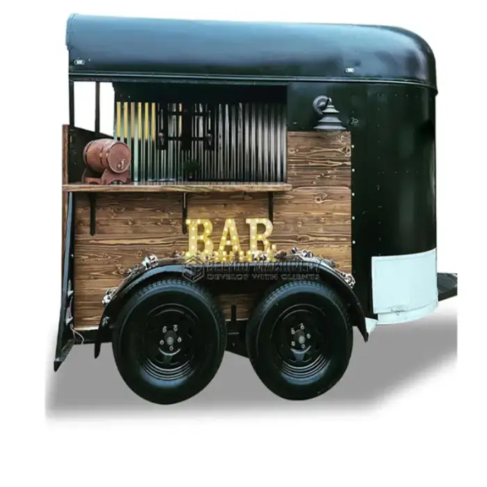 Belyoo Vintage Concession Trailer Street Food Truck Beer Bar Cart Ice Cream Truck Coffee Carts Horse Trailer Bar