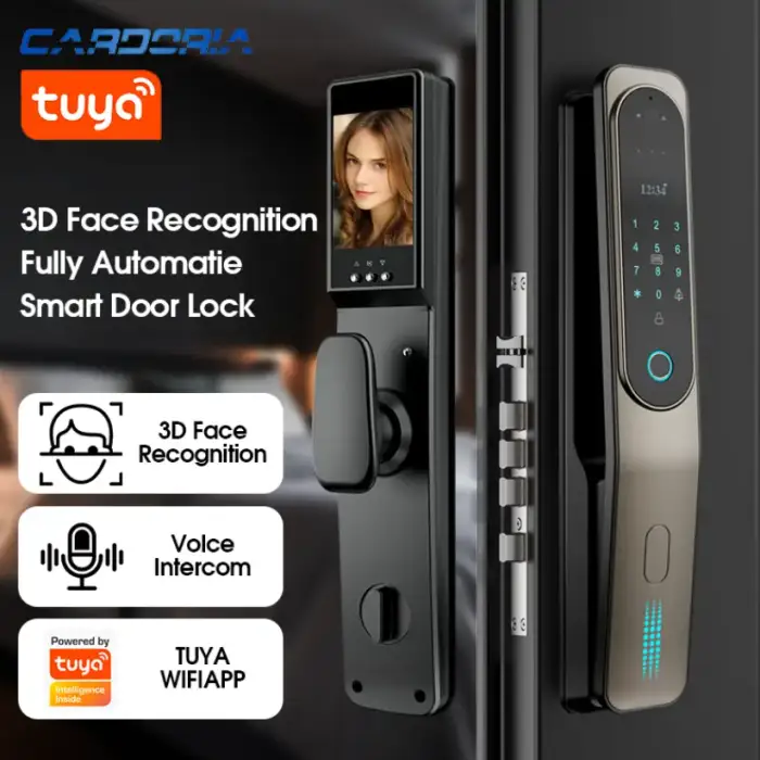 Automatic camera video lock with cat's eye monitoring smart lock household anti-theft doorbell