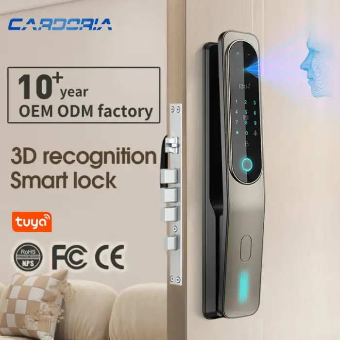 Automatic camera video lock with cat's eye monitoring smart lock household anti-theft doorbell