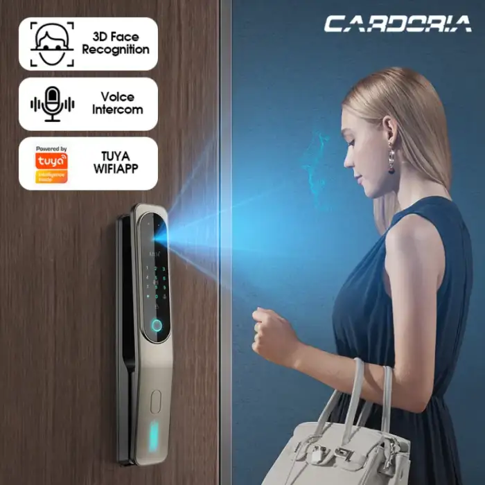 Automatic camera video lock with cat's eye monitoring smart lock household anti-theft doorbell