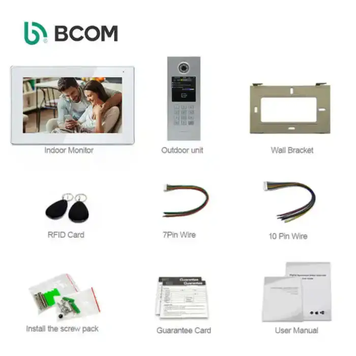 IP Multi Video Doorbell Intercom System Doorbell 7 Inch Color Video Door Phone For Families