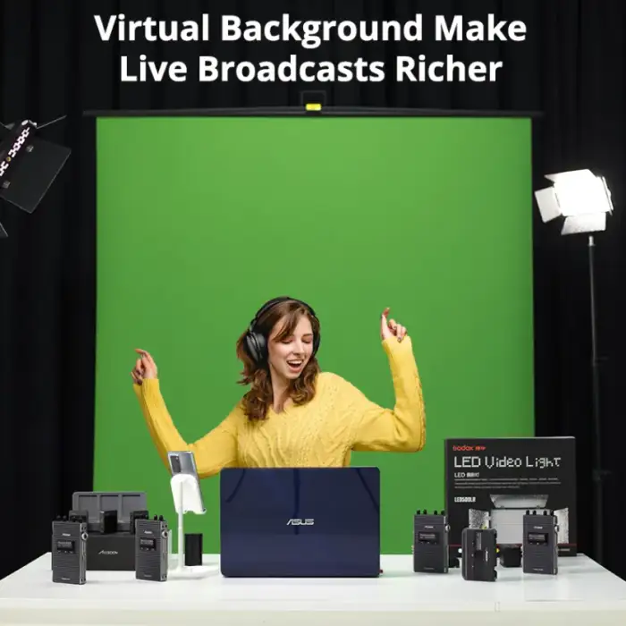 150x200cm Portable Green Screen with Live Green Screen Portable Stand Quick Installations