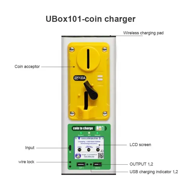 Coin operated phone charging timer APP remote management 4G network wired wireless charger