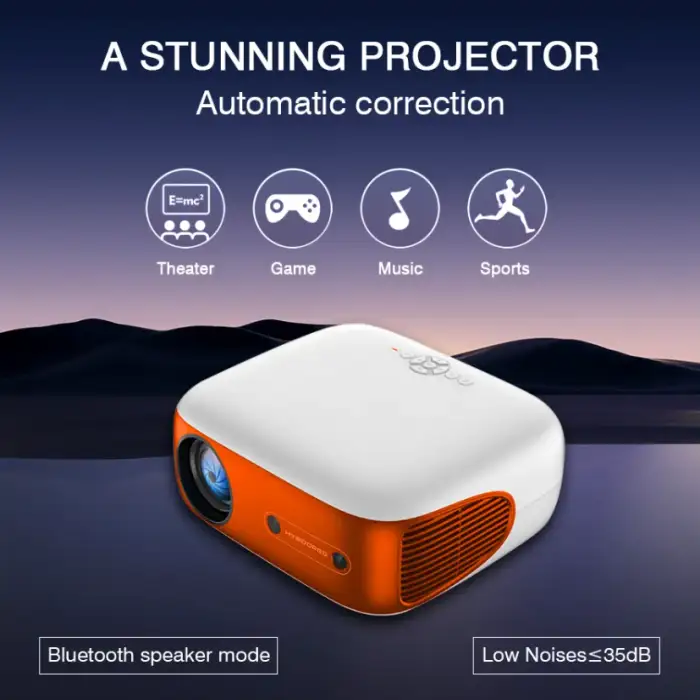 Mini Smart Android TV Projector 1080P 4K Supported, Auto Keystone 10000 Lumens Short Throw Seamless Streaming with Wifi 6