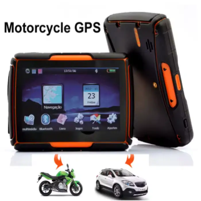 Waterproof GPS Navigator for Motorcycles with Touch Screen