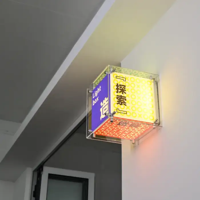 LED Lightbox Logo Outdoor Store Billboard, Wall Mounted DIY Assembled Acrylic Light Box Logo Advertising Box