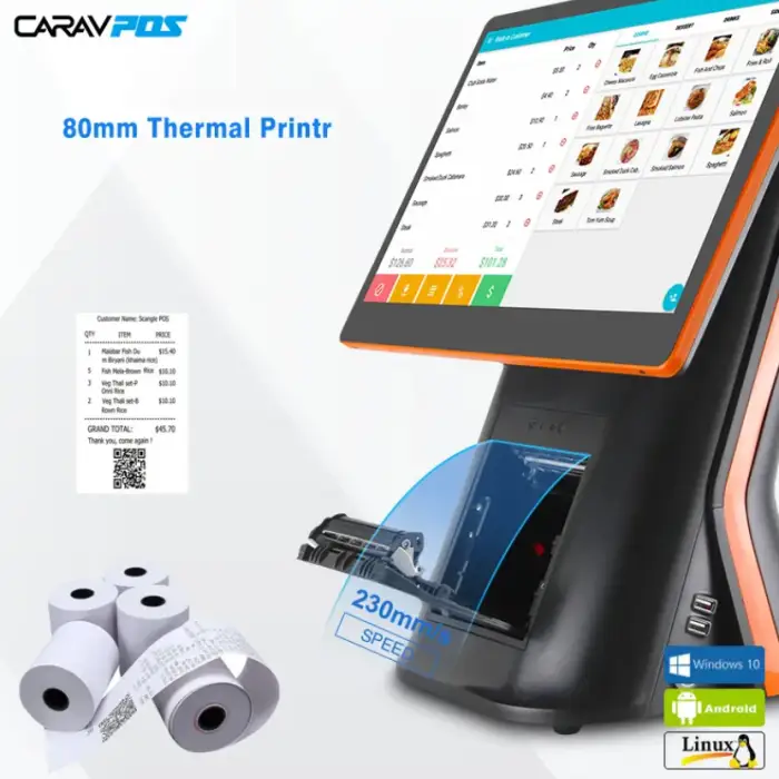 CARAV 15.6 Inch Windows POS Systems All In One PC Touch Smart Pos System