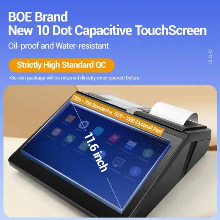 11.6 Inch Touch Screen POS Terminal Retail Shop Mini Desktop All in One POS Android Order Tablet NFC Reader