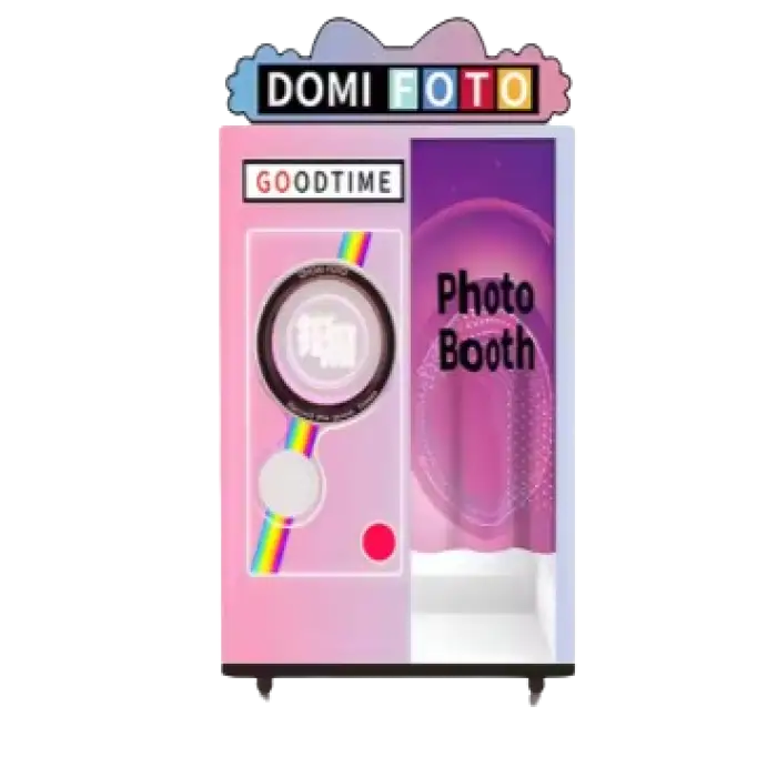 Coin-Operated Mirror Photo Booth Machine - Instant Print Vending Kiosk with Printer