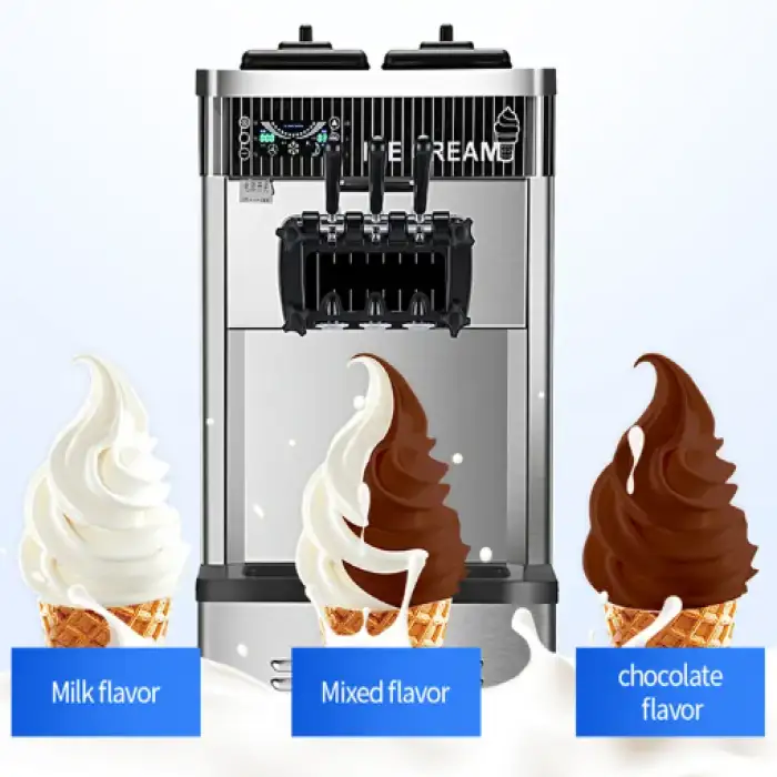 3 Flavor Commercial Soft Serve Ice Cream Machine