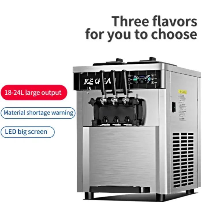 3 Flavor Commercial Soft Serve Ice Cream Machine