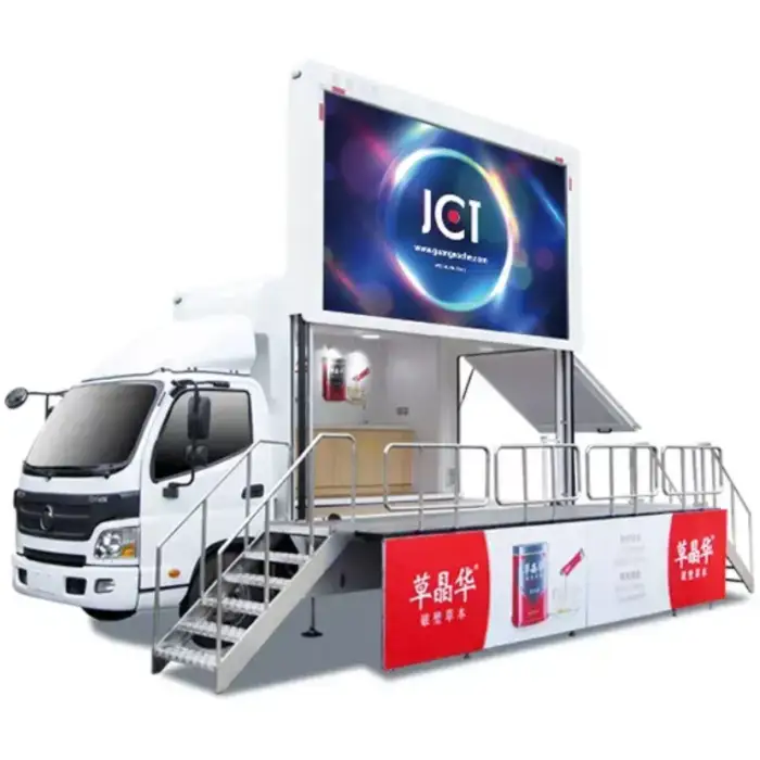 Mobile digital billboard Advertising Truck with stage for outdoor advertising campaigns, events, and promotions