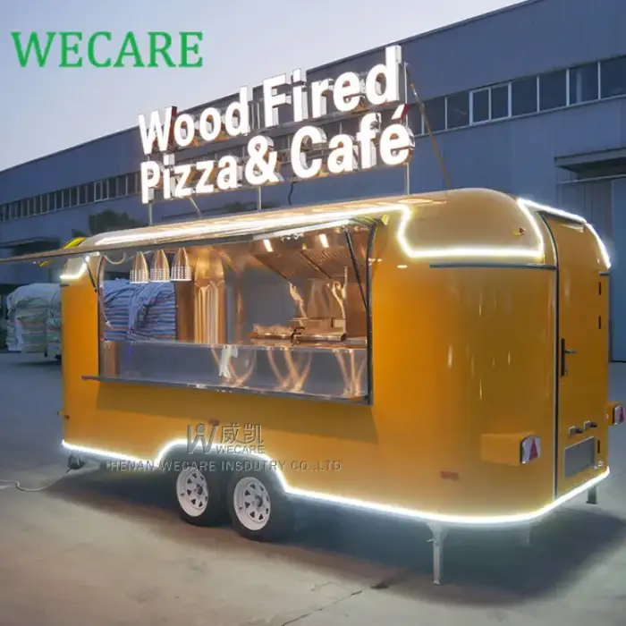 WECARE Mobile Kitchen Pizza BBQ Fast Food Trailer Fully Equipped Airstream Mobile Remorque Ice Cream Food Truck