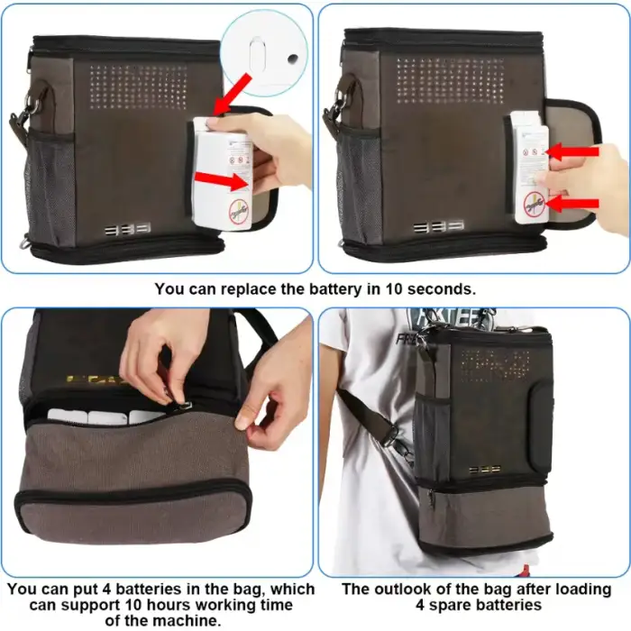 Rechargeable Oxygen Machine With Bag Mini Oxygen Concentrator For Traveling