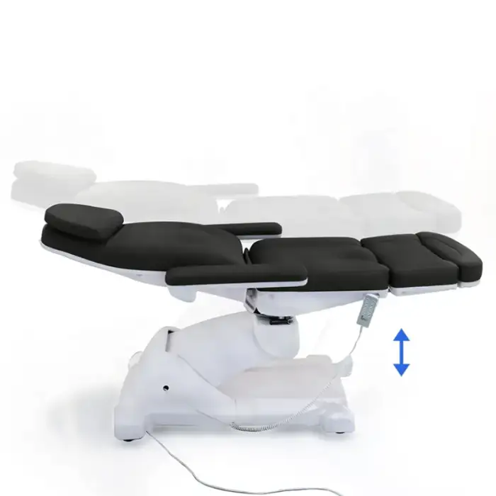 Luxury Electronic Rotating Medical Spa Chair - 3/4 Motor Black Electric Beauty Bed for Massage &amp; Facial Therapy