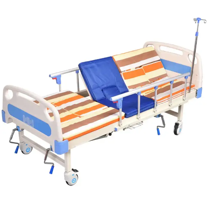 Hospital Equipment – Multi-Function Manual Adjustable Nursing Medical Bed with Toilet