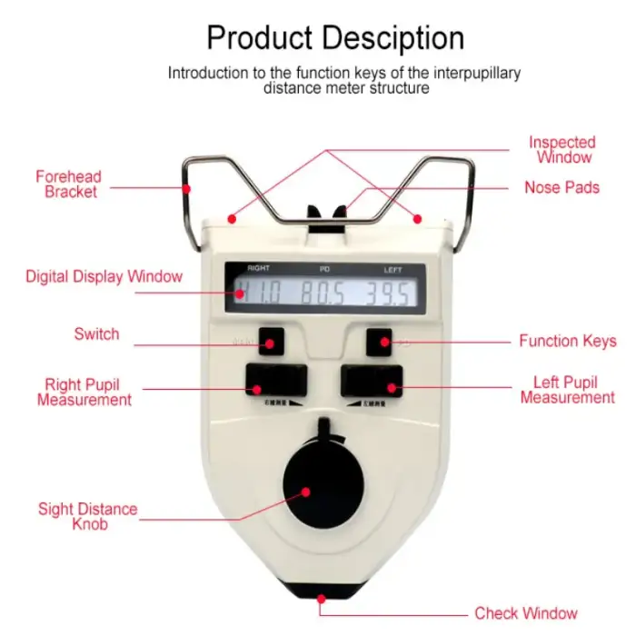 WB-1103A PD Meter Series Eyeglasses Optometry Instrument Pupil Distance Instrument PD Distance Adjustment PD Meter Series