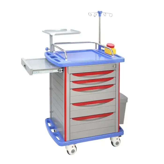 Hospital Equipment Emergency Medical Trolley With Drawers