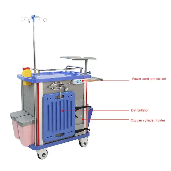 Hospital Equipment Emergency Medical Trolley With Drawers