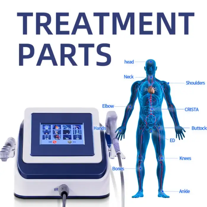 ESWT Physiotherapy Equipment Medical Pain Relief ed Radial and Focused Pneumatic Shockwave Therapy Machine