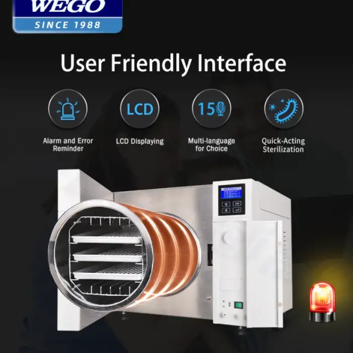 WEGO Dental Hospital Medical Devices Sterilization Equipments 23L Table Top Autoclave Class B Series