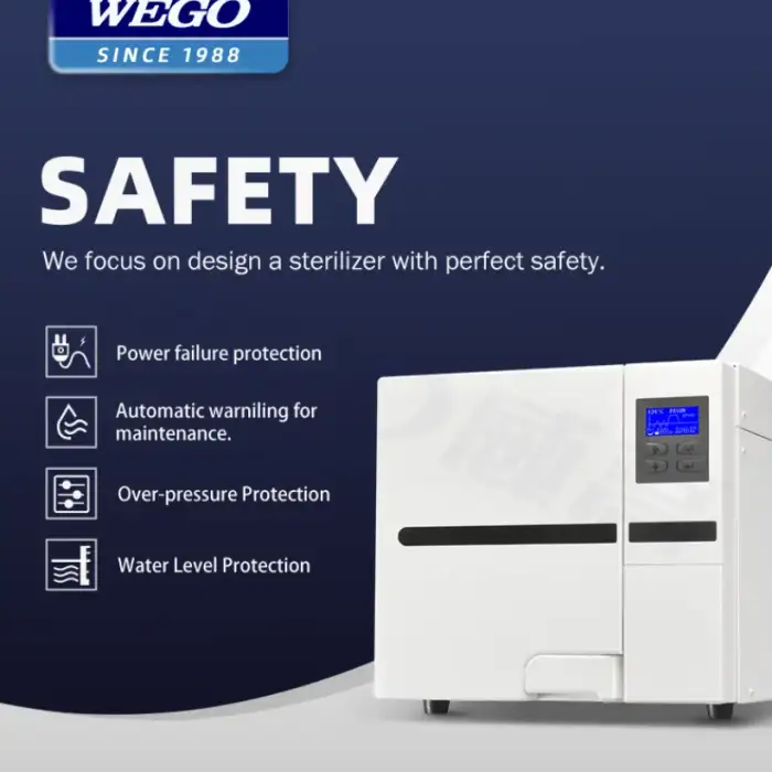 WEGO Dental Hospital Medical Devices Sterilization Equipments 23L Table Top Autoclave Class B Series