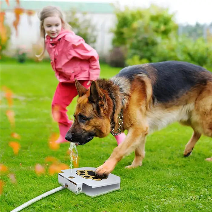 Dog Water Fountain Step On Toy Paw Petal Activated Dog Water Sprinkler Essential Outdoor Automatic Water Dog Fountain