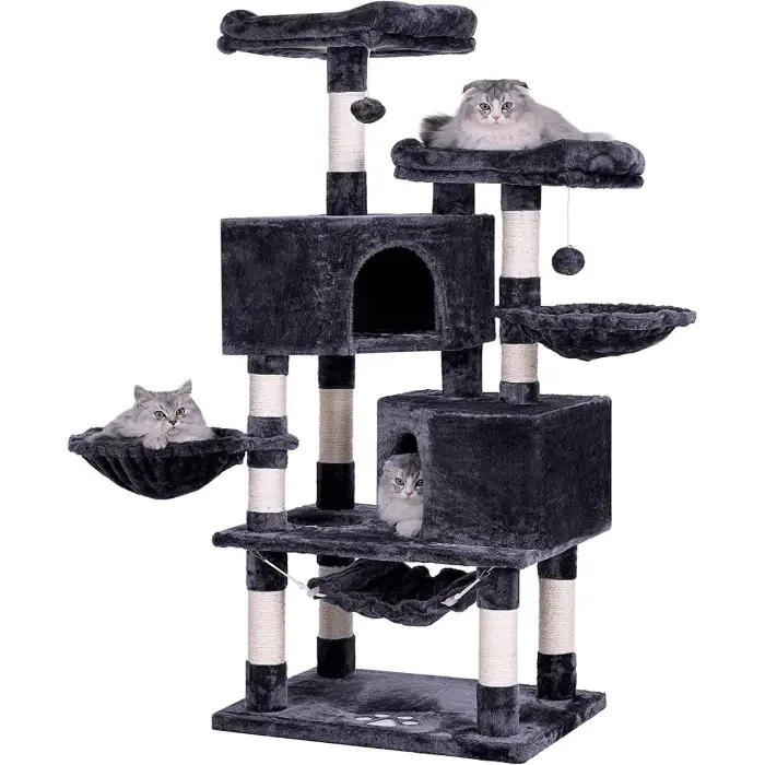 Pet Cat Climbing Frame Modern Wooden Sisal Multi Level Luxury Large Cat Tree Ready to ship