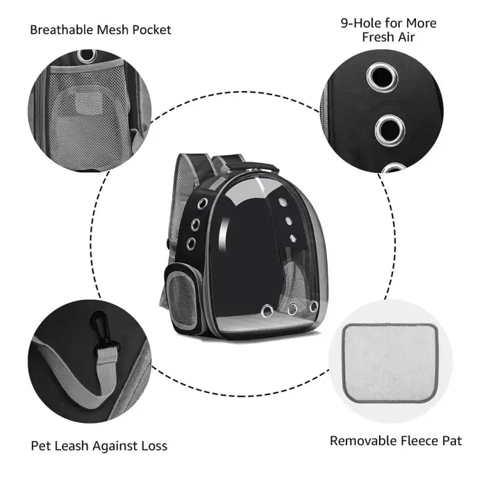 Travel Breathable Pet Carrying Bags Multi Purpose Pet Treat Backpack