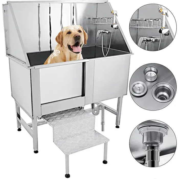 Stainless Steel Pet Spa Bath Tubs Veterinary Equipment Dog Grooming Tub